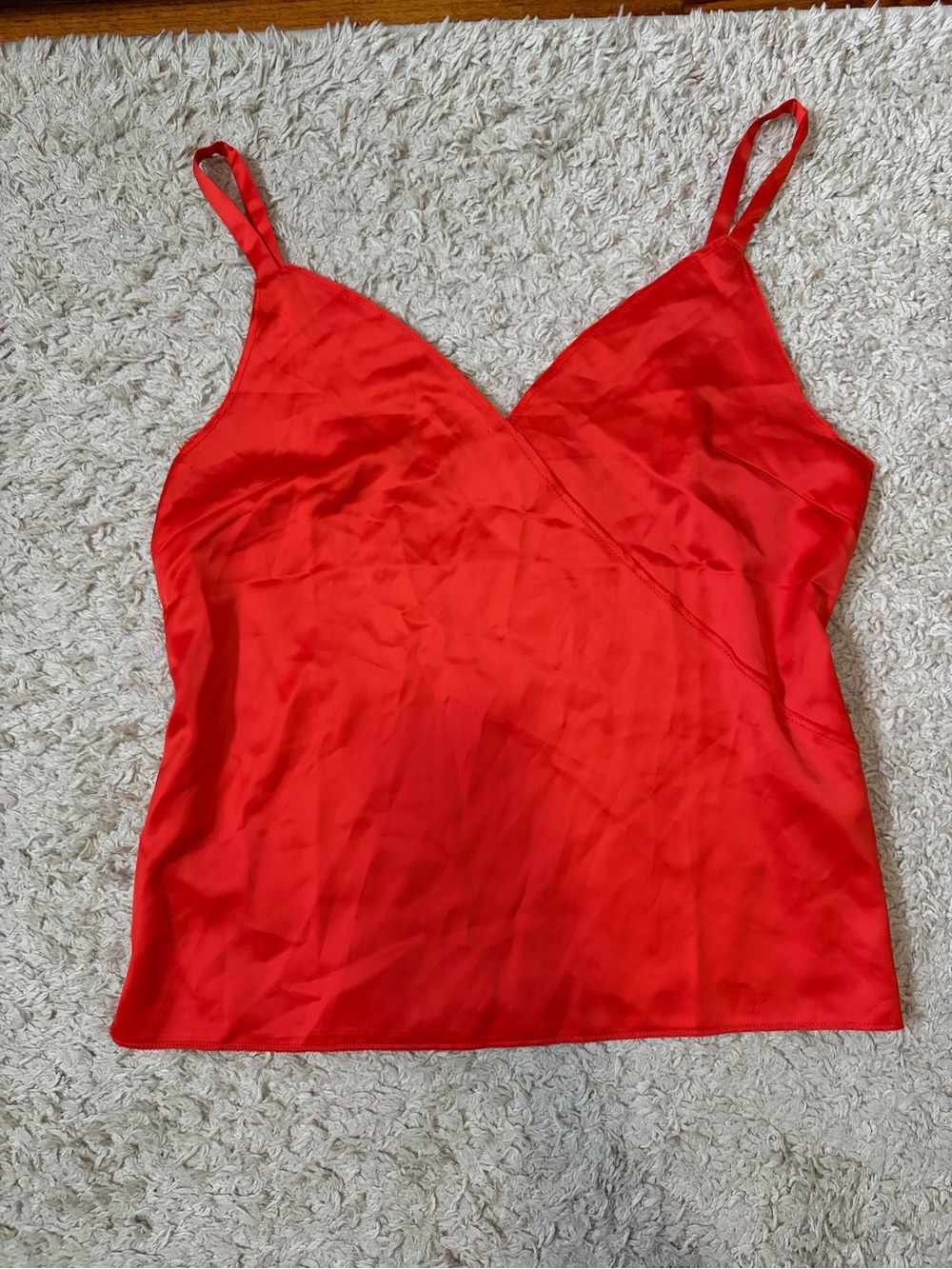Red Satin Camisole Tank Top - Women